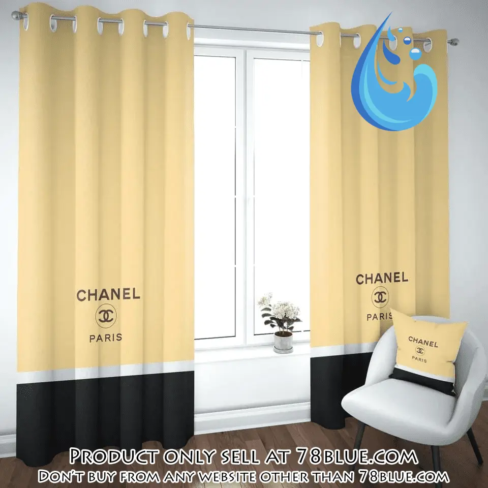 Chanel paris pastel yellow premium window curtains hot  luxury curtain wc103 78b1147304